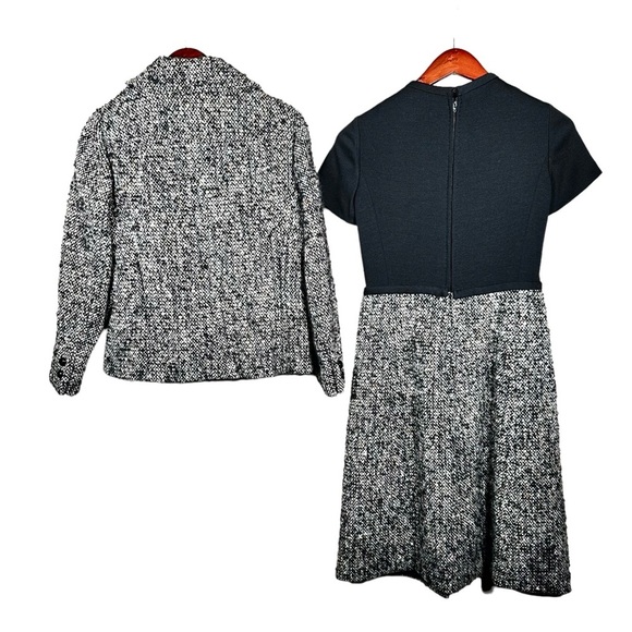 CHRISTIAN DIOR Vintage 1960's Matching Tweed Dress + Blazer Suit Set - Picture 2 of 16